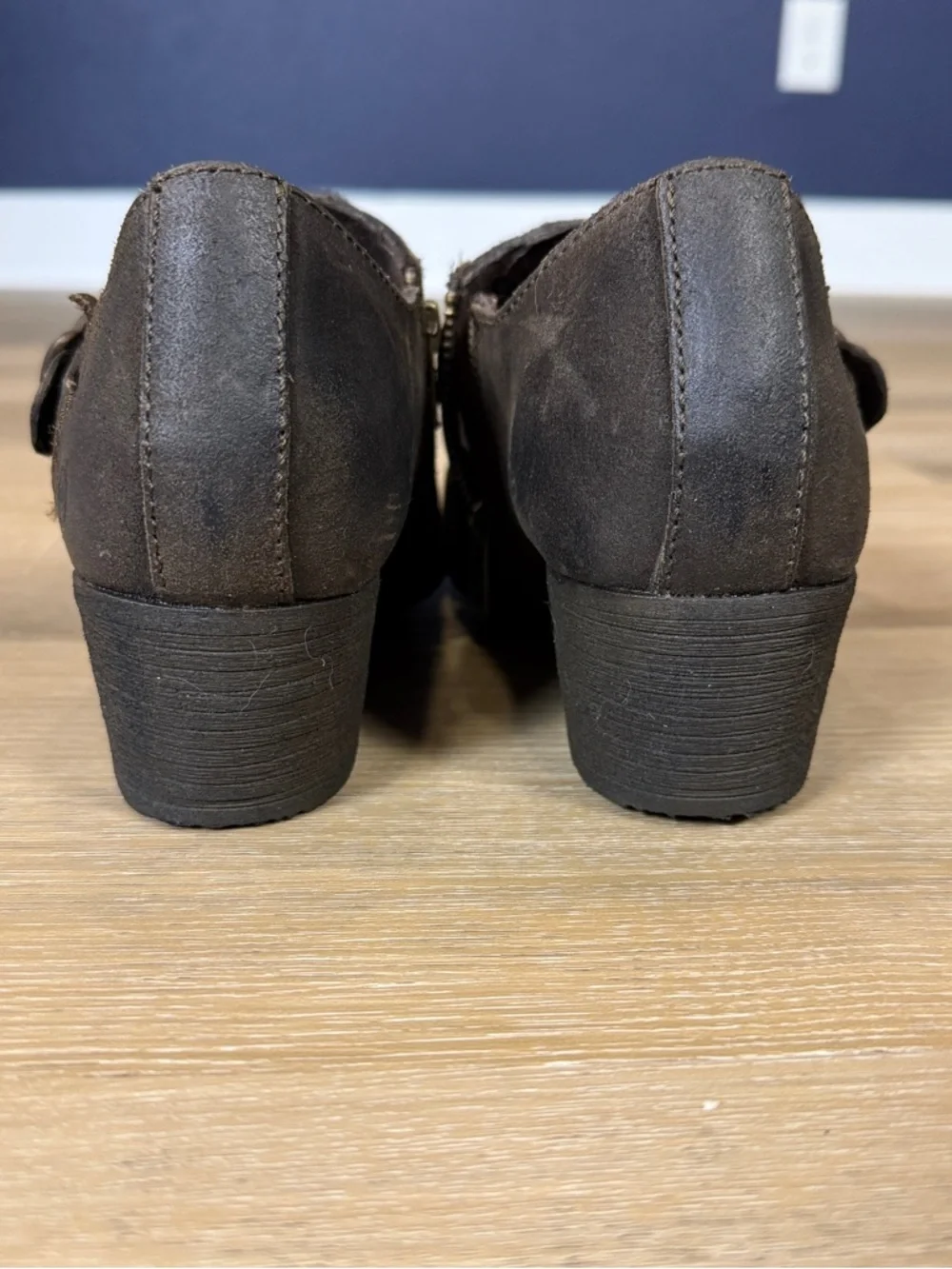 Born Brown Suede Ankle Booties with Buckle